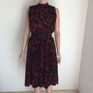 Nanette Lepore Elegant Cocktail Black/Red Floral Sleeveless Dress Women’s Size 6